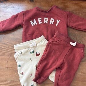 Little Co. 'Merry' Sweatshirt and Set of two joggers